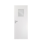 Folha de Porta Madeira Direito|Esquerdo Branco 210x80x3,5cm com Visor Sarrafeada Essenziale Concrem